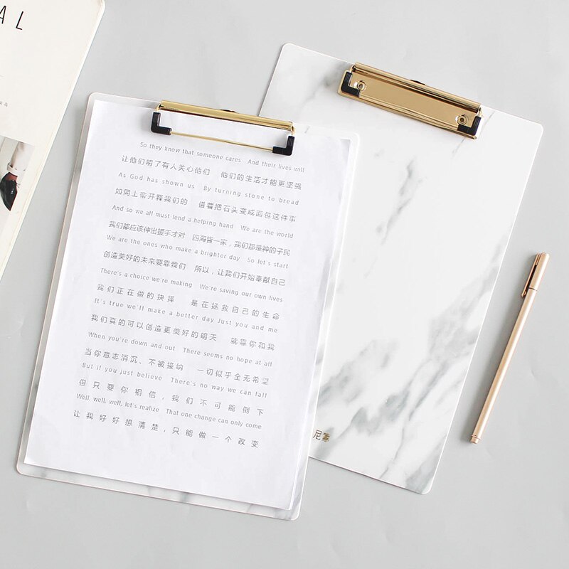 Marble A4/A5 size PP clipboard ranodm file Folder stationary board hard board Writing plate clip report office supplies JB01