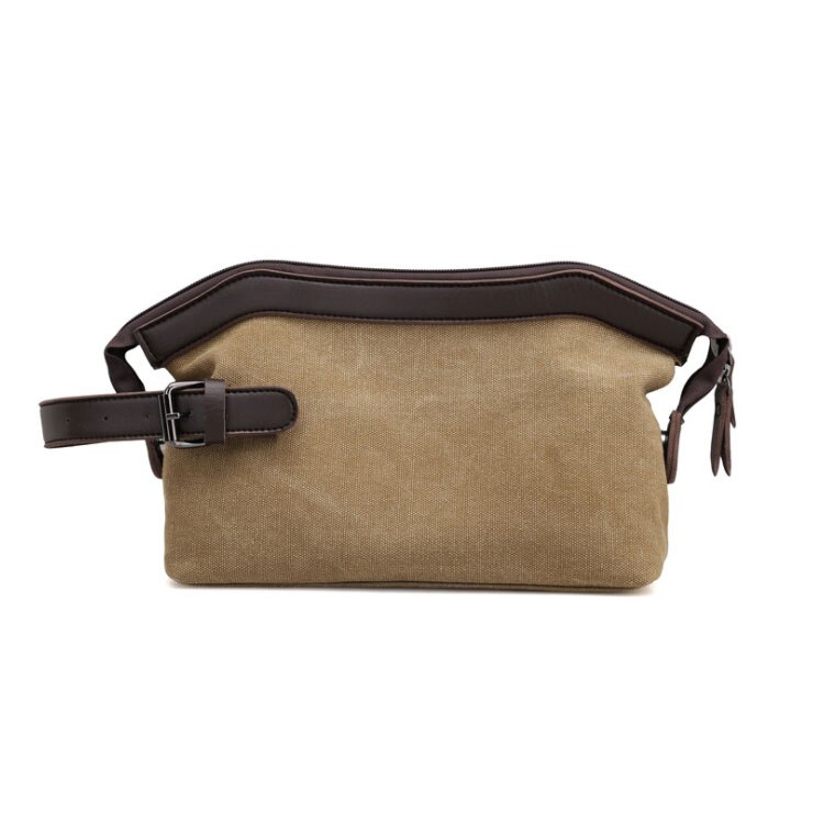 Klassische Casual Frauen Leinwand Kupplung Taschen Mit Leder Gürtel Neue Kleine Hand Taschen Für Männlichen & Weibliche Kupplung Tasche reise Handtasche: khaki