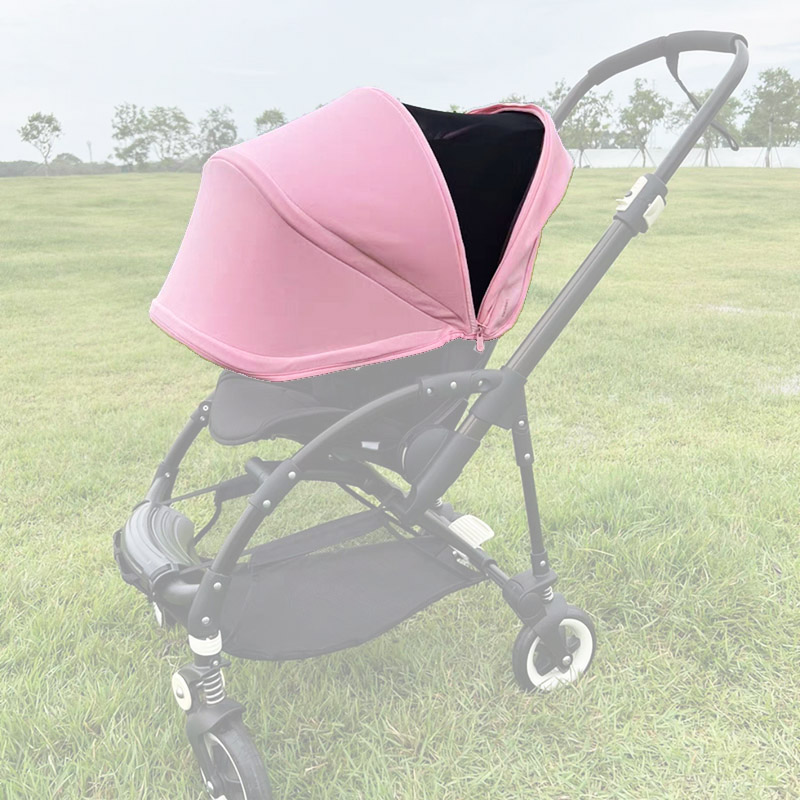 Kinderwagen Zonnescherm Voor Bugaboo Bee 3/5/6 Fox Kinderwagen Zonnekap Slaapmand Luifel Uitschuifbare Buggy Dak met Mesh Venster: Roze
