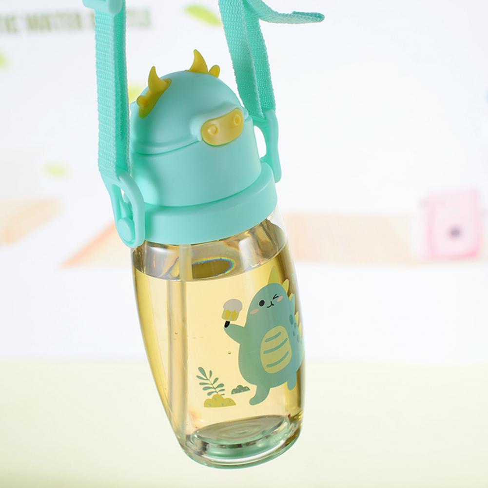 Botella de agua con luz LED para niños, vaso de plástico a prueba de fugas, con pajita parpadeante