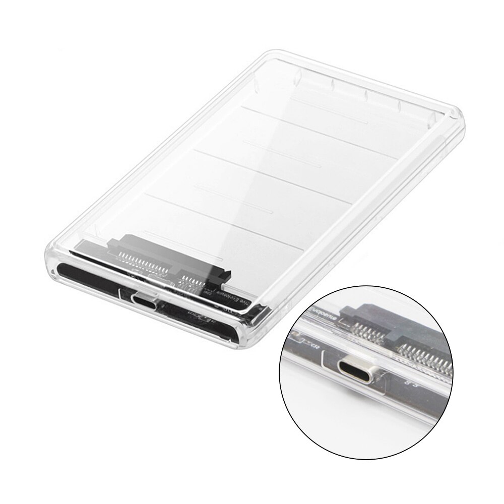 Chipal transparent hdd-fodral 5 gbps typ-c usb 3.0 to sata 3.0 adapter extern 2.5 tum ssd hårddisk hd-hölje uasp-protokoll: Typ-c ingen kabel