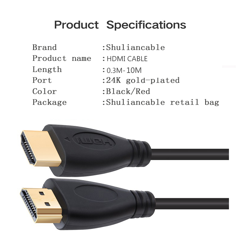 Shuliancable 1.4V 1080P 3D Version HD High Speed HDMI Cable Gold-Plated Plug Male to Male HDMI CABLE for Xbox Play Station PS3/4