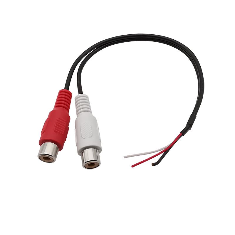 Rca Mannelijke Stekker/Rca Vrouwelijke Socket Naar Blote Draad Open Einde Audio Videocamera Kabel Verlenging Solderen Diy Snoer Connector: Ivoor