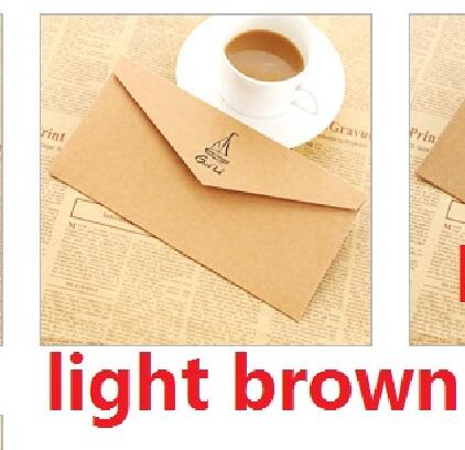 3 stks/partij/Set 11x22 cm Leuke Bussiness Enveloppen Voor Party Bedrijf Geen 5 Gekleurde Kraft dikke Opslag Enveloppen Off Wit: light brown
