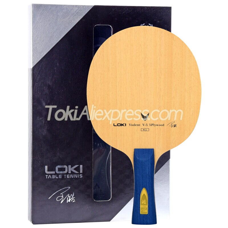 Raqueta de tenis de mesa Original LOKI Violent 5 V5, paleta de bate de Ping Pong de 5 capas de madera, redonda