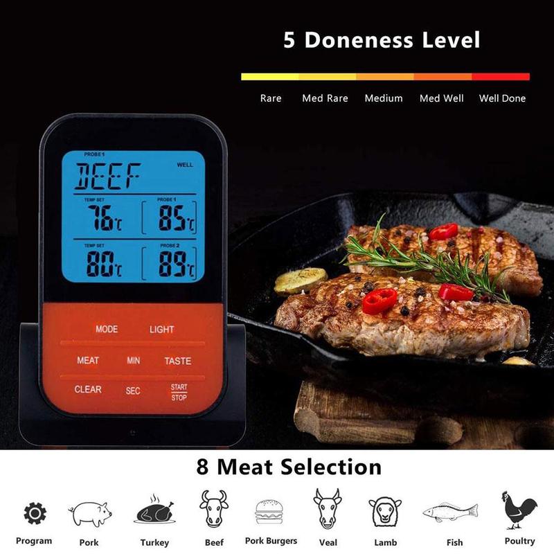Multifunctional Food Thermometer Home Kitchen Wireless Electronic BBQ Thermometer