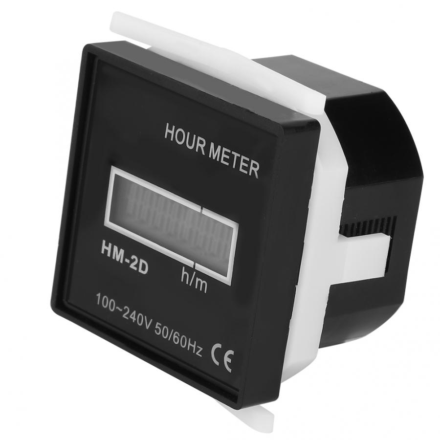 Digital Time Counter HM-2D AC220-240V Digital Electrical Counter LCD Display Time Meter Gauge Counter