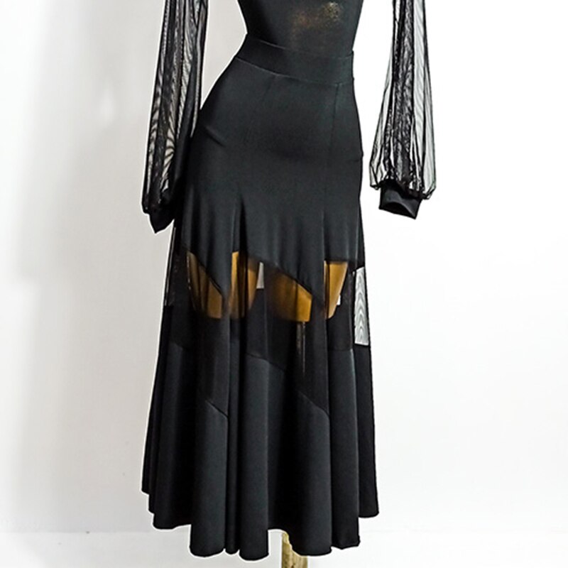 Ballroom dance hame naisten tanssihame moderni big swing hame mesh splicing hameet