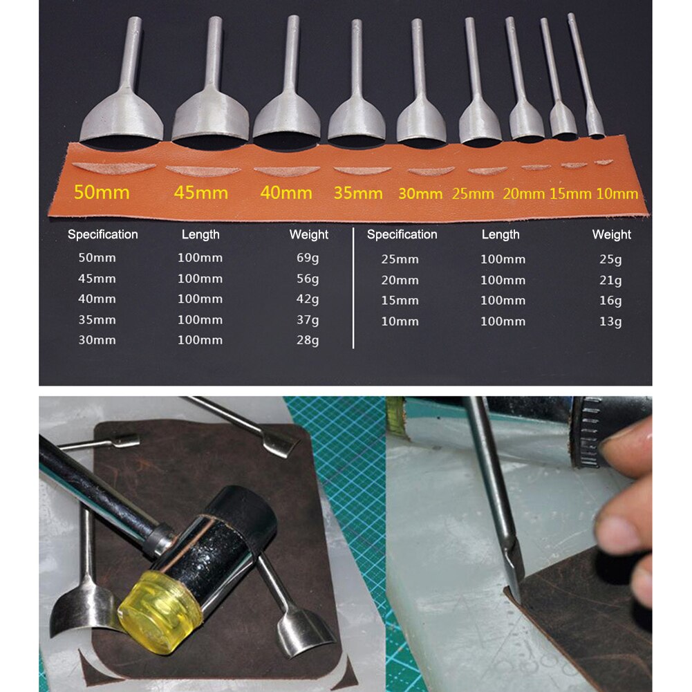 Cutter Punch Arc-shaped Punch 10mm To 50mm DIY Punches Set 1Pcs Handmade Craft Tools Leather Craft Tools Half Round