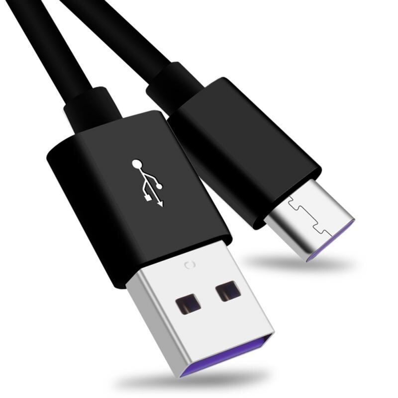Cabo de carga da data do cabo 5a tipo-c cabo de carregamento super rápido tipo-c linha de dados universal para mate9 mate10 p10 p20 tslm1: Black / 1.5m