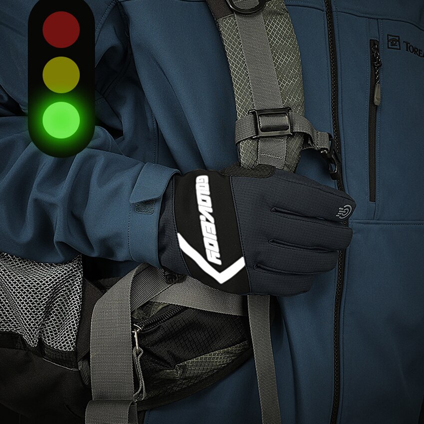 Warme Winter Handschoenen Anti-Slip Winddicht Waterdichte Handschoenen Mannen Skiën Nacht Reflecterende Fietsen Handschoenen Koude Slip Verdikking