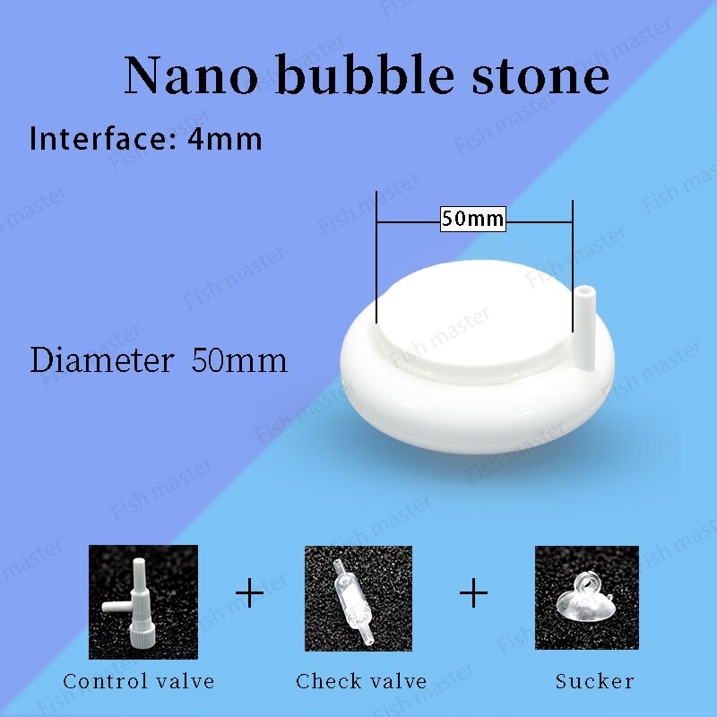 Wit korund hoge temperatuur sinteren nano air stone bubble steen suits 4mm/8mm luchtslang voor aquarium aquarium: N-50 / 2 units