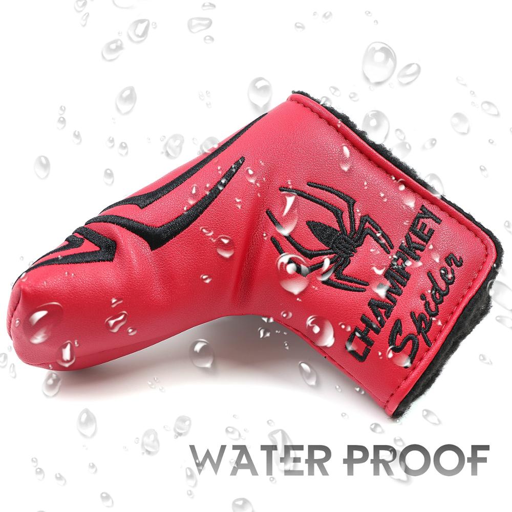 Spider with Silver Web Golf Putter Cover Headcover for Blade Golf Putter Red White Black Head Cover