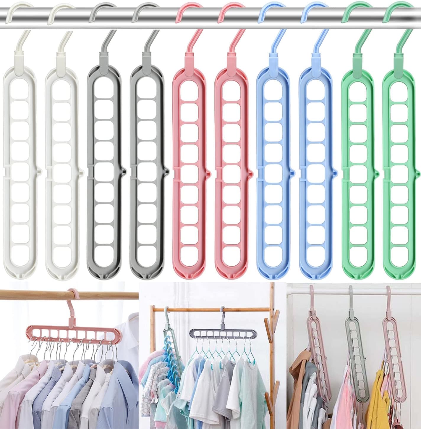 Magic Space Saving Hanger for Wardrobe Heavy Clothes Closet Organizer, Dorm Room Essentials, Closet Storage