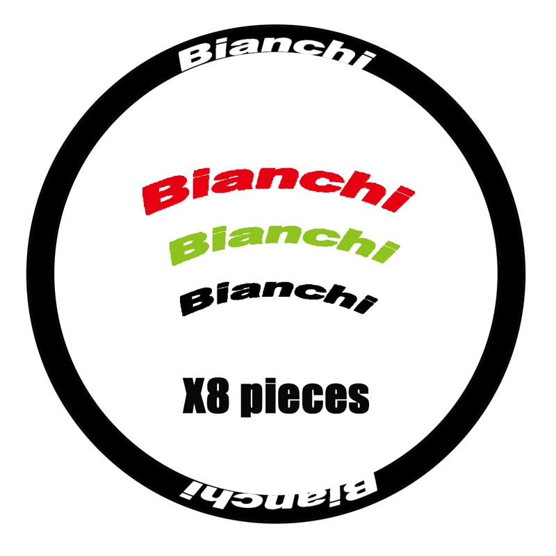 Bianchi stickers/decals voor racefiets/fiets voor velg geschikt voor 30/40/50/60mm wielen , 700c wielen, racefiets, twee wielen, decals