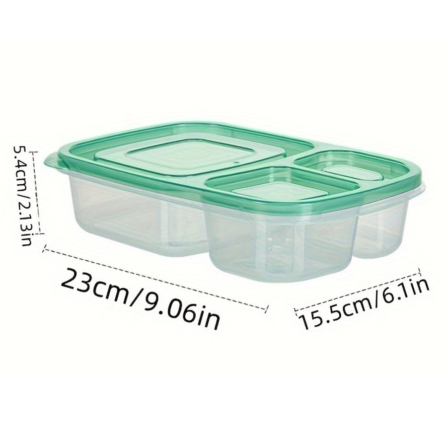 Fiambreras apilables originales, recipientes de comida reutilizables de 3 compartimentos para niños y adultos, fiambrera Bento para trabajo de comida, 4 Uds.