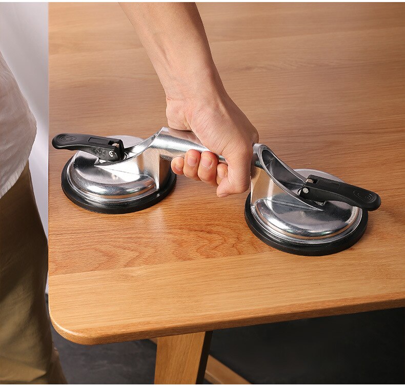 Glassug stark sugsug kaklat golvassistent verktyg kraftiga enkel-dubbel-tre-käftade hanteringsverktyg av aluminiumlegering: Dubbel klo