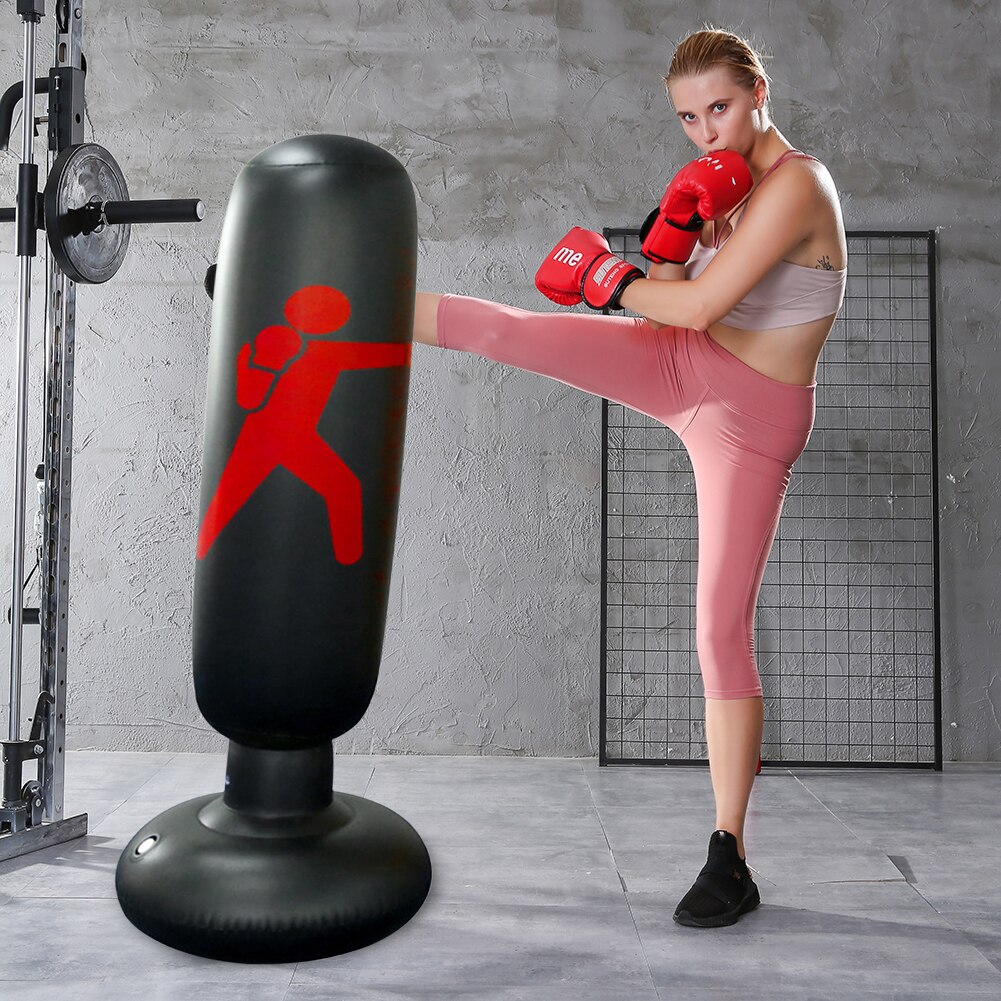 Sac de boxe gonflable en PVC, 160cm, pour enfants et adultes, poinçon, coups de pied, sac de sable, entraînement, soulagement du Stress, équipement de Fitness