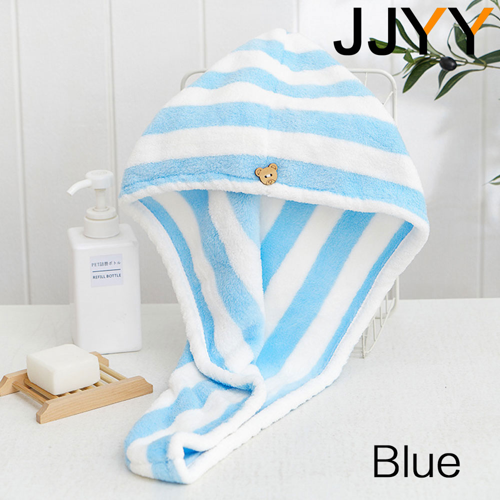 Hair Towel Wrap Fast Dry Hair Towel Super Absorbent Microfiber Coral Velvet Hair Drying Towel Quick Dry Hair Turban: SKY BLUE