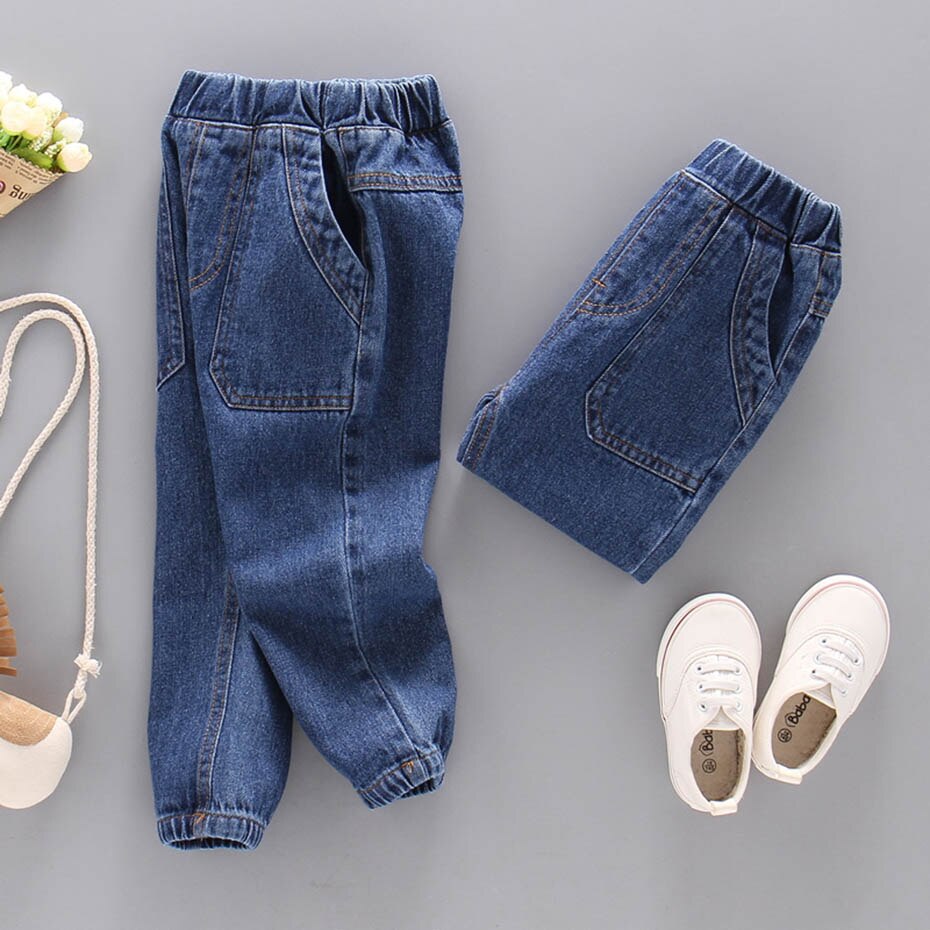 Pantalones vaqueros para niñas de Color sólido, pantalones vaqueros para niñas de primavera y otoño, ropa de estilo informal para niñas