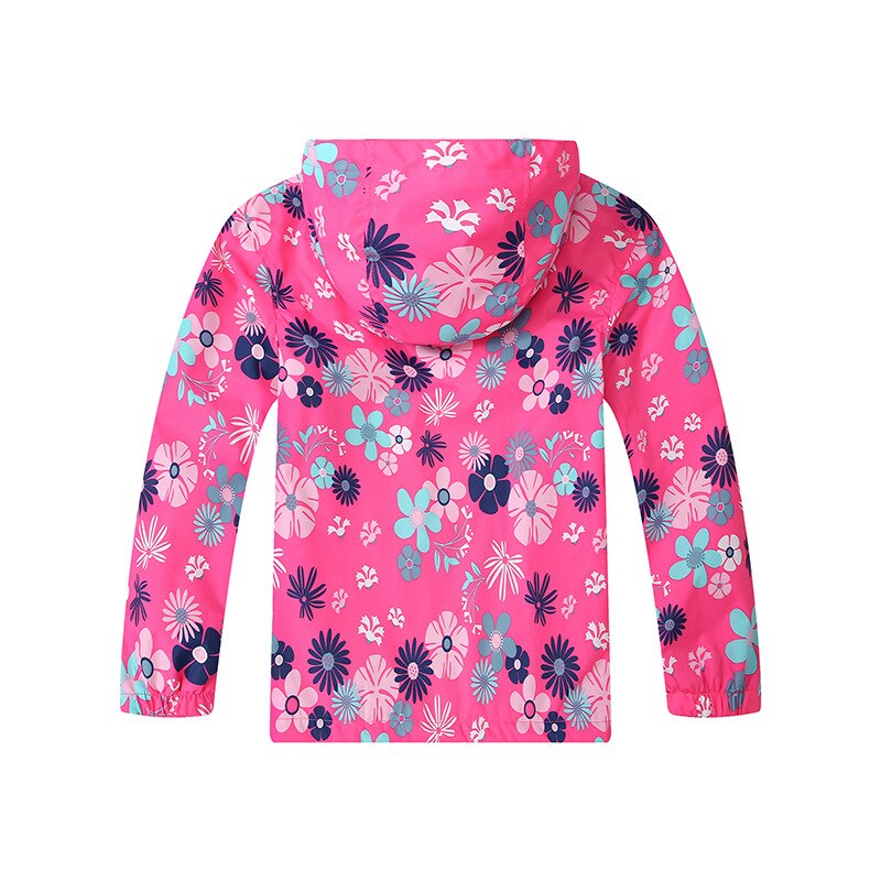 Cappotto per bambini con stampa floreale impermeabile Casual fodera in pile caldo giacche per bambina capispalla per bambini completi per bambini 3-13 anni