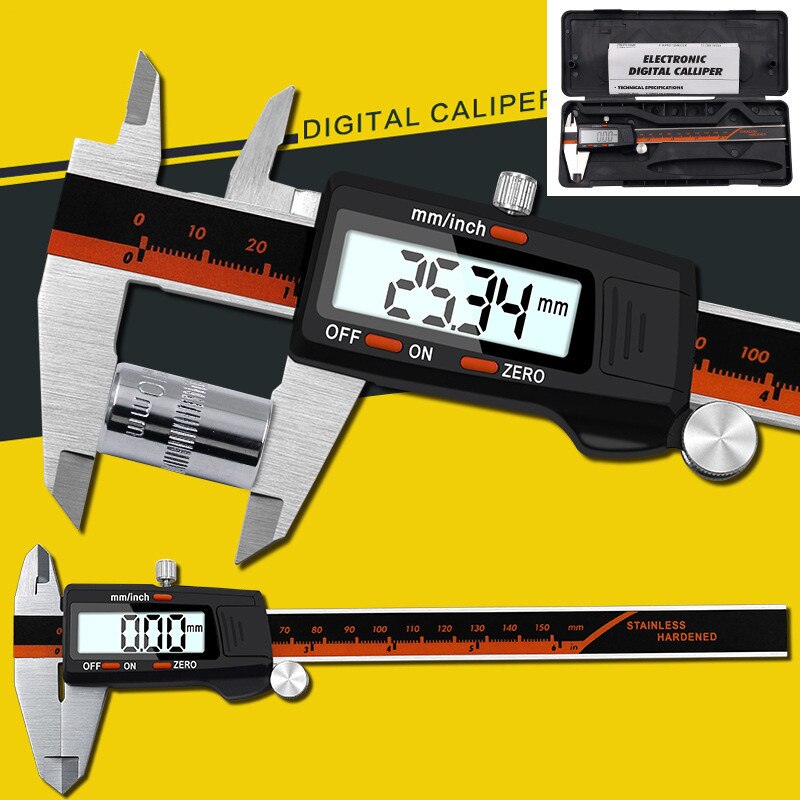Plastic meter digital display caliper digital display electronic high precision vernier caliper stainless steel ruler 0-150MM