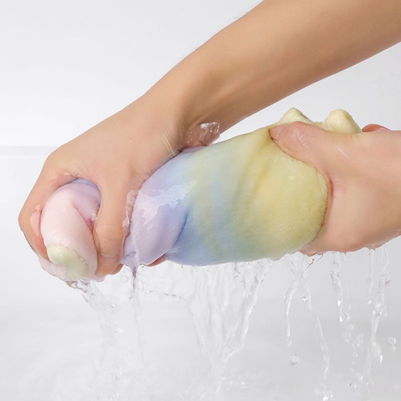 Kvinder tie-dye regnbue farverig håndklæde wrap koral fløjl super absorberende hurtig hår tør hat bad bruser turban cap