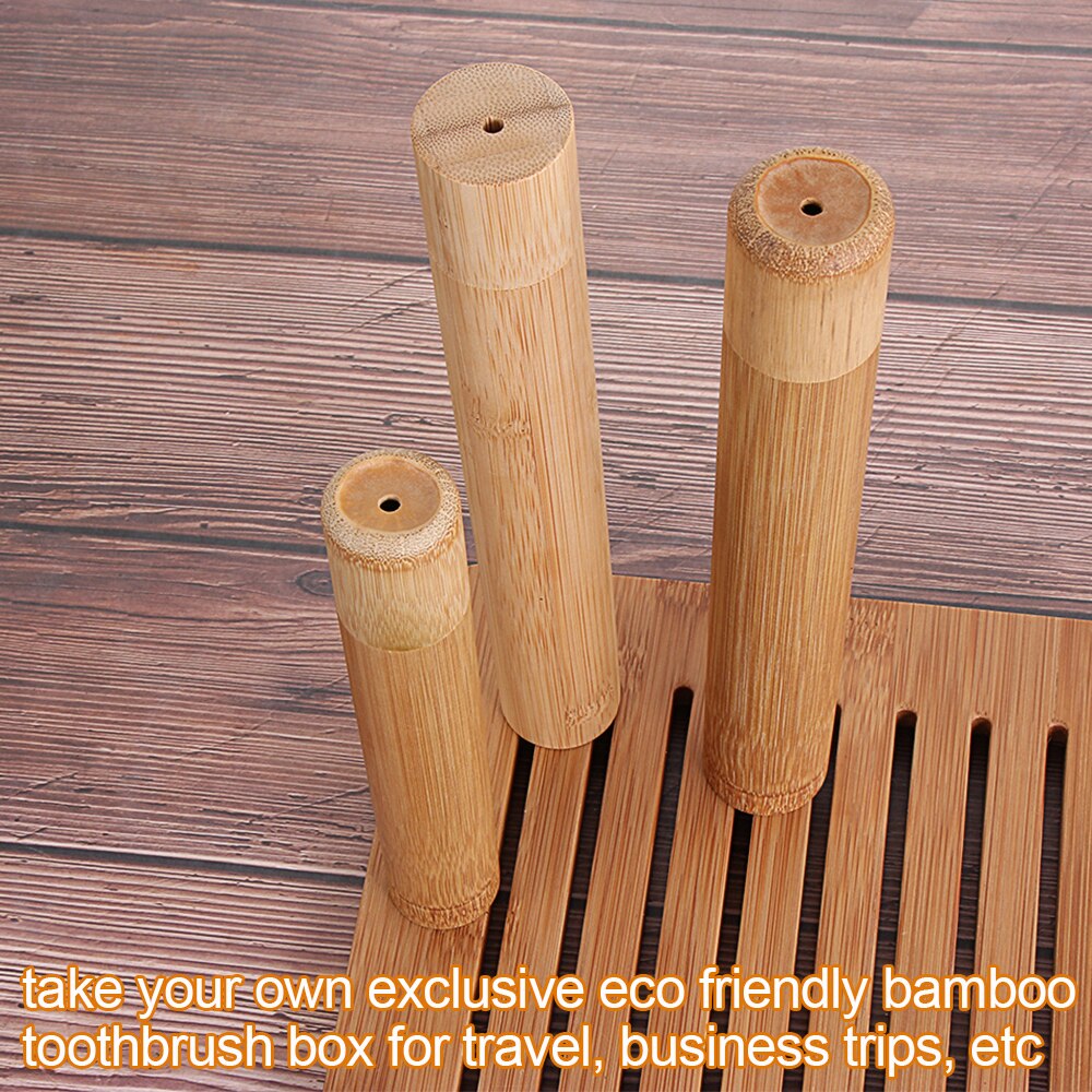 1PC Eco-Friendly Toothbrush Case Nature Bamboo Toothbrush Tube Adult Health Oral Hygiene Travel Portable Toothbrush Holder