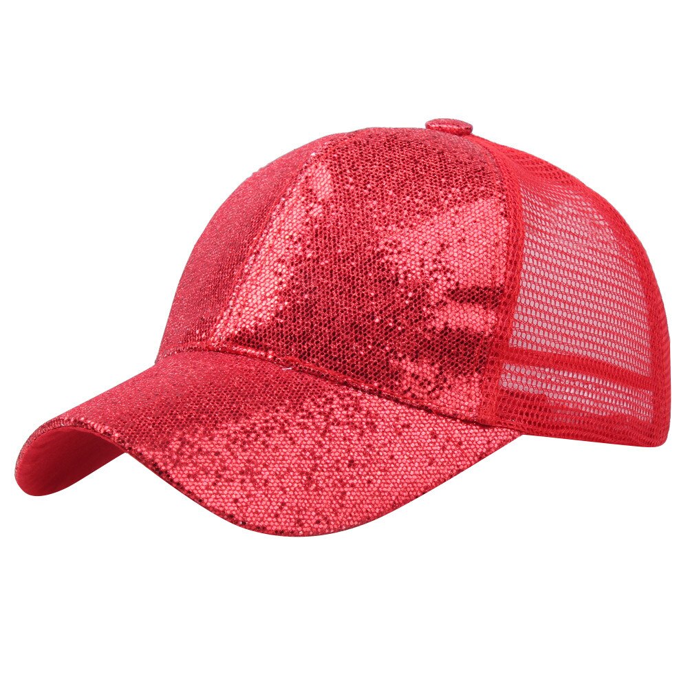 Gorra de béisbol con cola de caballo para mujer, gorro de béisbol con cola de caballo, Cierre trasero, ajustable, estilo Snapback, Hip Hop,: RD / L