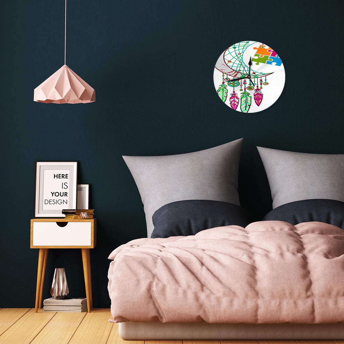Autism Awareness Dream Catcher Hippie Watches Wall Decor Room Wall Clock Led Table Clock Cuckoo Clock Modern