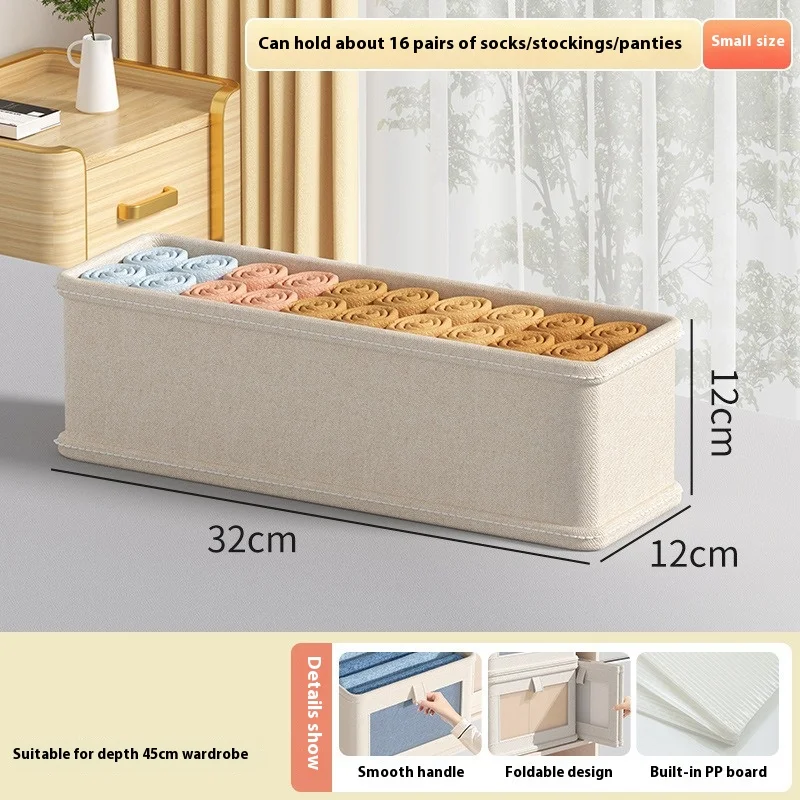 Opvouwbare canvas opbergdoos Kledingorganisator Broeken en truien Locker Huishoudelijke kledingkast Jeans opbergdoos Bespaar ruimte: Black