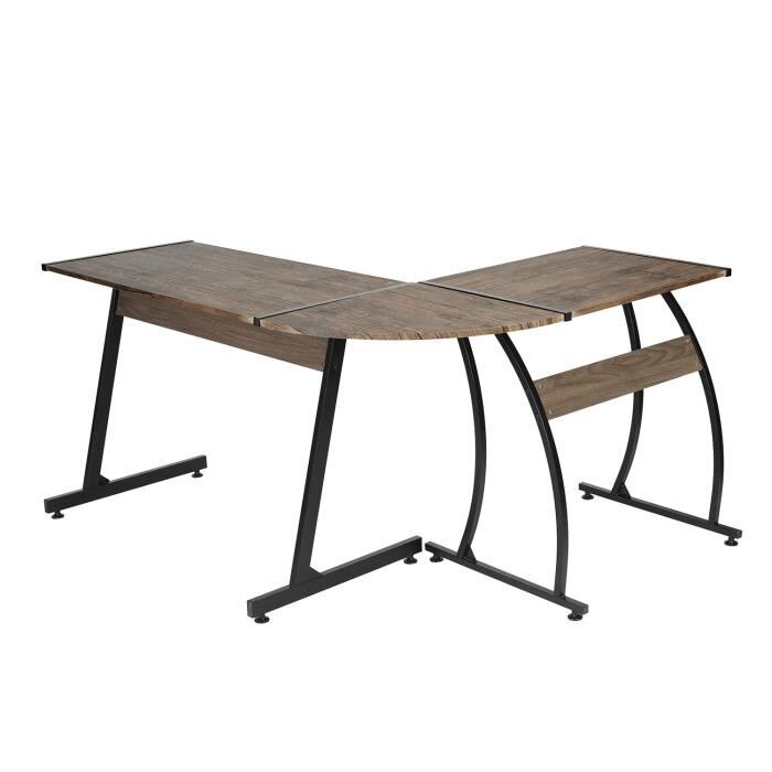 L-shaped Home Office Table Work Study Corner Desk Laptop Computer Writing Desk Multipurpose Large Stand Desk Workstation HWC