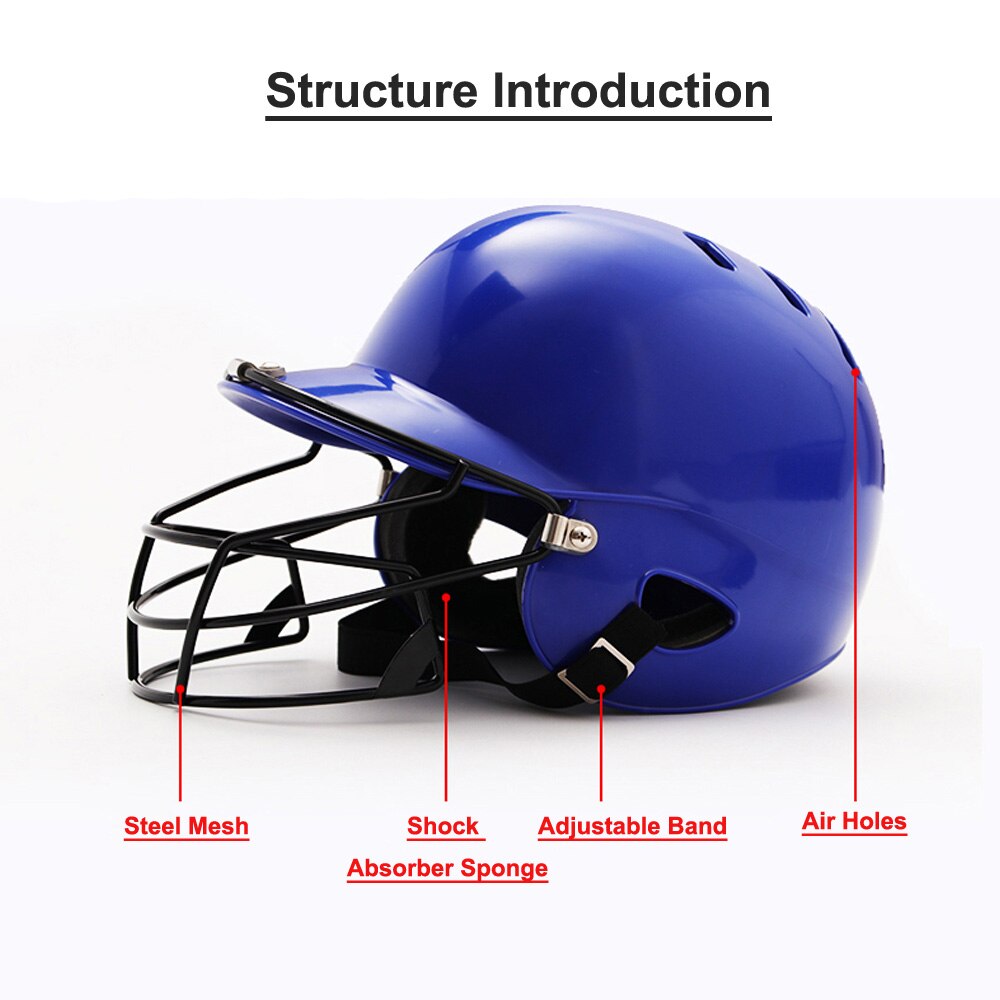 Honkbal Helm Gegoten Batting Helm met Gezicht Guard Masker