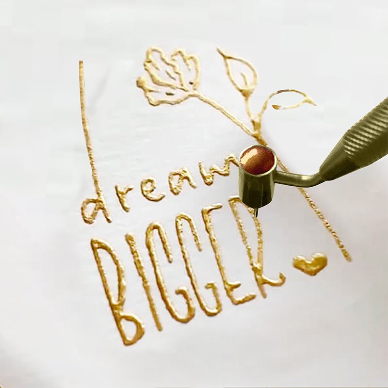 Schuine Fine-Lijn Verf Pen Grote Vloeistof Schrijver Pen Schrijver Verf Applicator Pen 0.5Mm Art Supplies Tekening Pennen levert Goud 1X