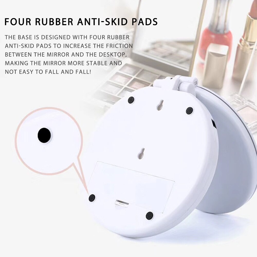 5X Magnifying Lighted Makeup Mirror Light illuminated Portable LED Make Up Mirror Sensing USB Chargeable standing makeup mirror