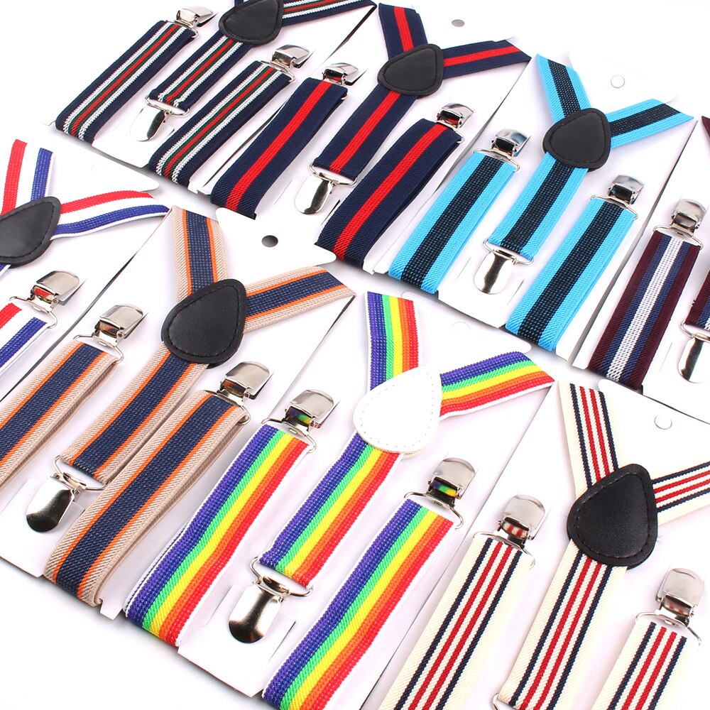 Adjustable Kids Suspenders Elastic Striped Suspender Candy Color Children Braces Wedding Accessories Girls Boys Straps