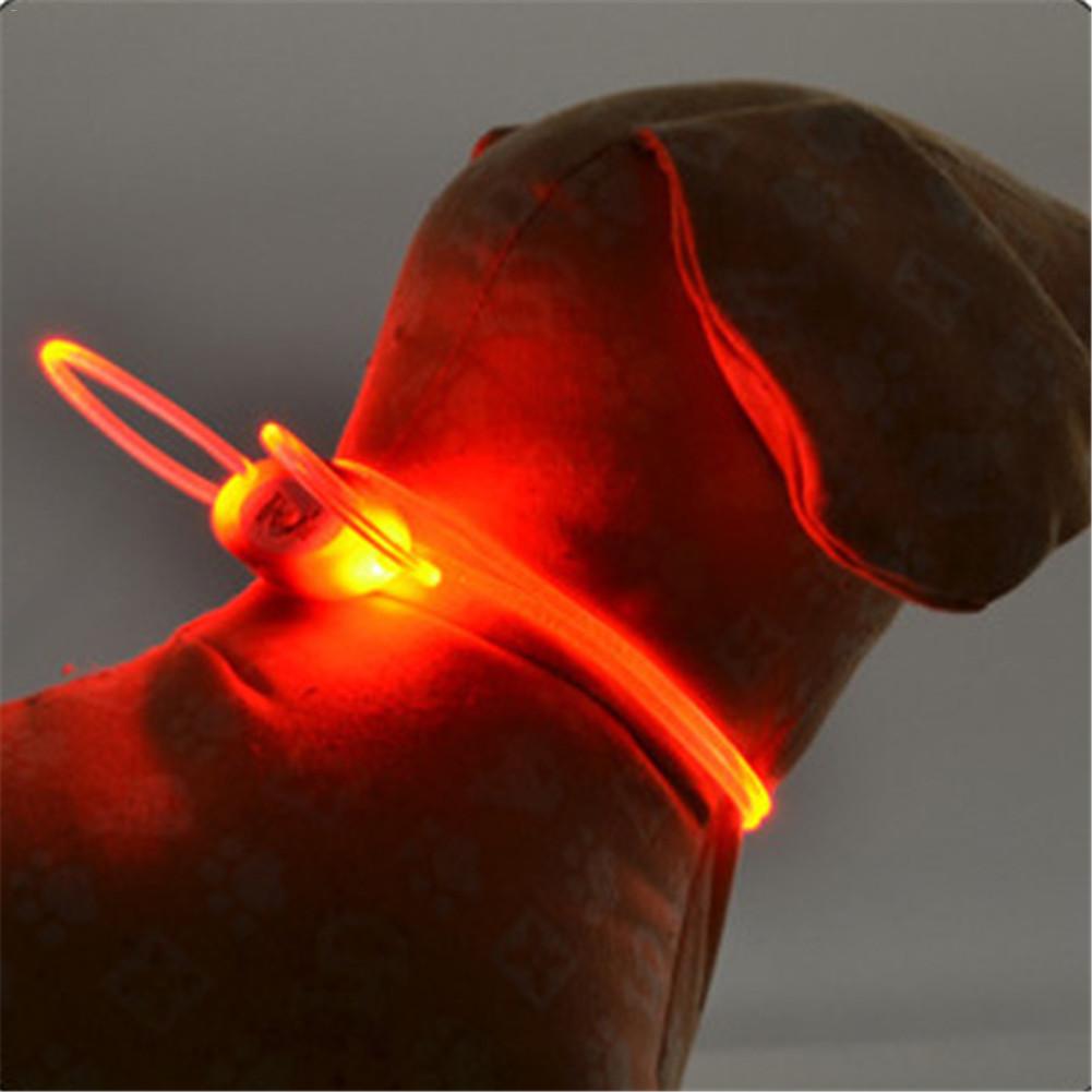 Kæledyr hund ledet lys krave nat blinkende krave bærbar hund sikkerhed justerbar trækkraft reb halskæde: Orange