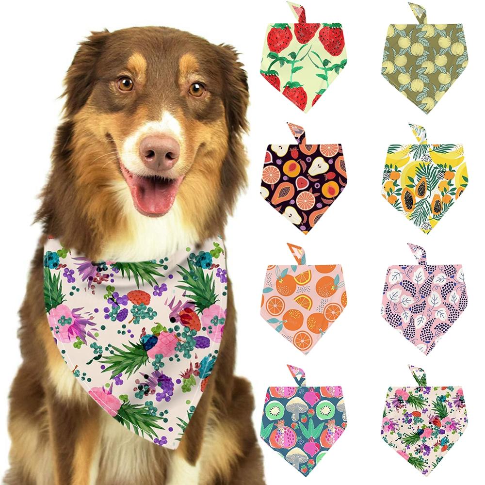 Zomer Pet Kat Hond Bandana Kraag Verstelbare Halsdoek Driehoek Sjaal Tropische Fruit Patroon Speeksel Handdoek Dierbenodigdheden