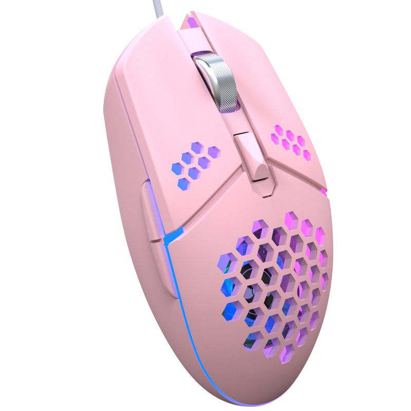 E-Sports Gaming Wired Mouse 6 Key 8000dpi Lightweight Rgb Lighting Fan Cooling Tablet Laptop Accessories Office Game: PURPLE