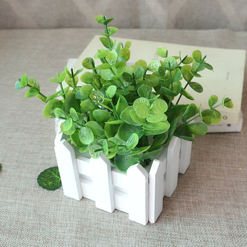 1 sett tregjerdevase + blomsterrose og tusenfryd silke kunstige blomster hjemmedekorasjon hageinnredning bursdag: M