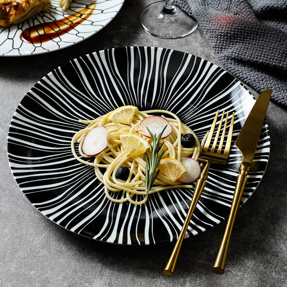 Westlichen Steak Keramik Geschirr Nachmittag Tee Party Ich bin Freien Snack Pasta Platte Familie Restaurant Geschirr einstellen Erzähler einstellen