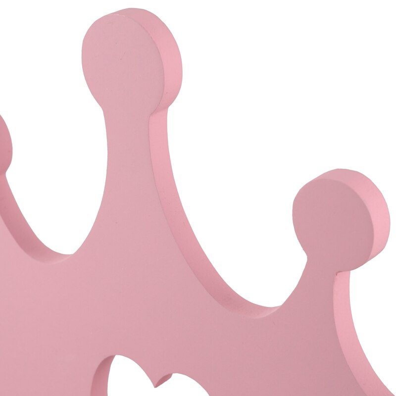 Pink Wooden Crown Wall Shelf for Princess Room Daughter Girls Room Decoration Best Nursery Doll Toys Shelves