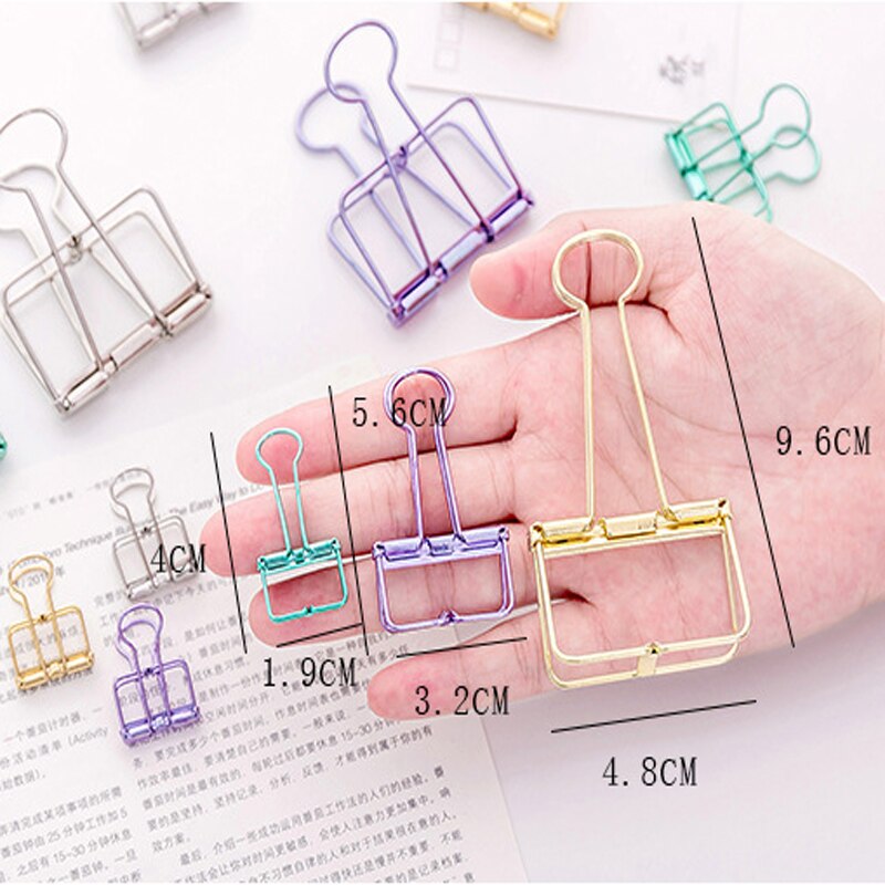 1pcs/lot colorful Folder Metal clips classification paper clips Food packaging clip bookmark