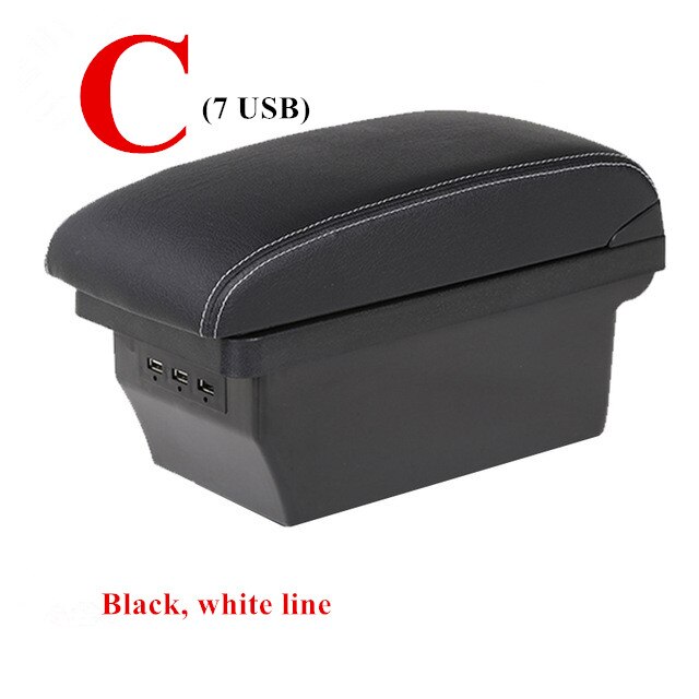 Pexorin Armsteun Doos Intrekbare Middenconsole Opbergdoos Bekerhouder Asbak, for, for Kia, Rio 3 2011-2016 Auto Armsteun Box(B Style Black Red