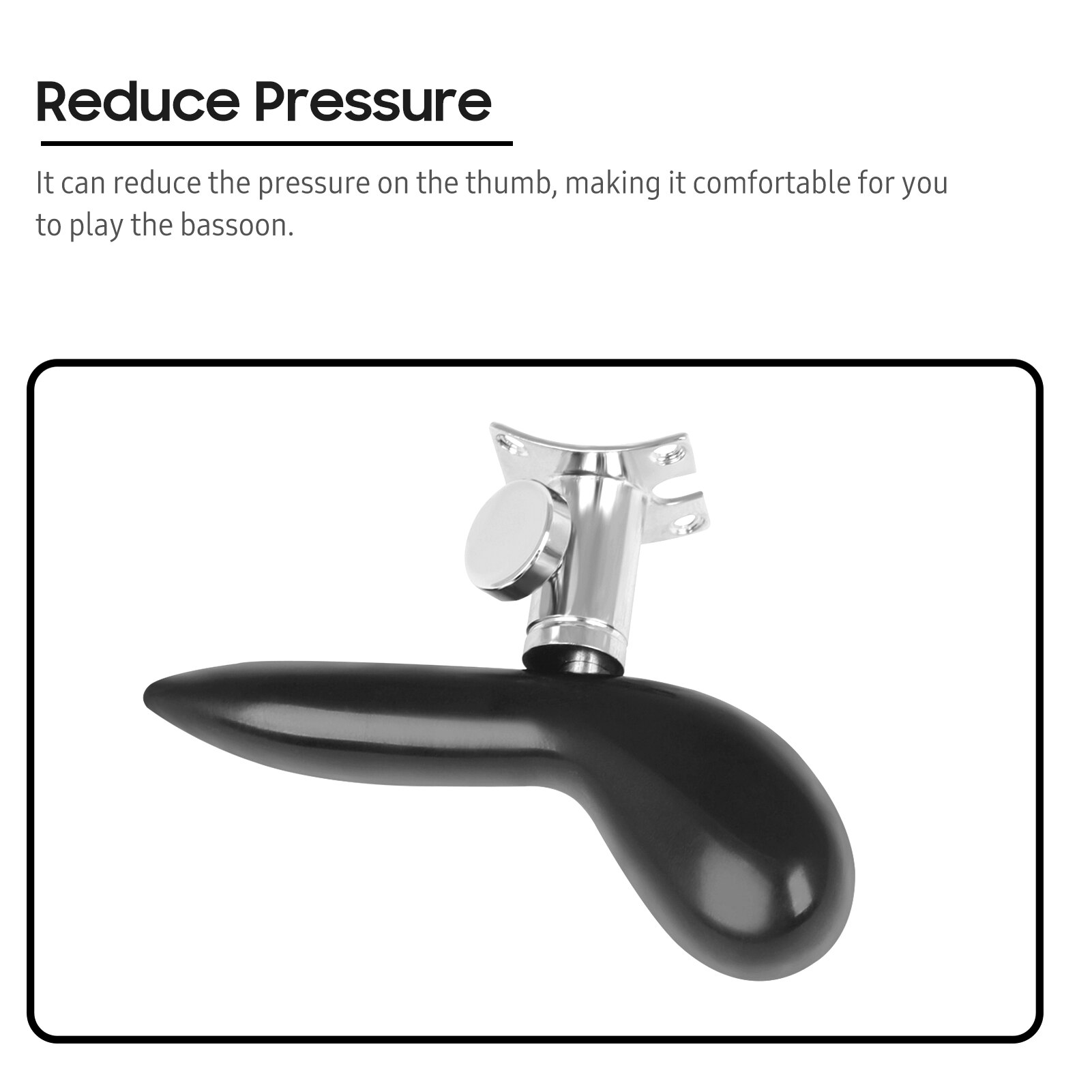 Bassoon hand saddle rest, thumb rest for bassoon hand holder, thickened arc finger rest with metal base & 4 screws