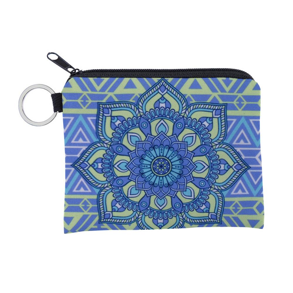 3D Printed Waterproof Mandala Mini Square Coin Purse Wallet Women Purse Porte Monnaie Bolsa Feminina Zipper Pouch Girl Key Bags: 11