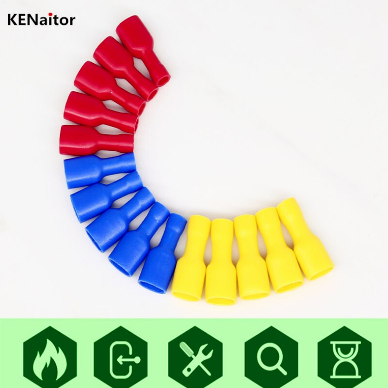 100PCS Spade Terminal Female Male Connector Lug Wire Butt Splice Electrical Crimp for Wire Crimp Connector Assortment