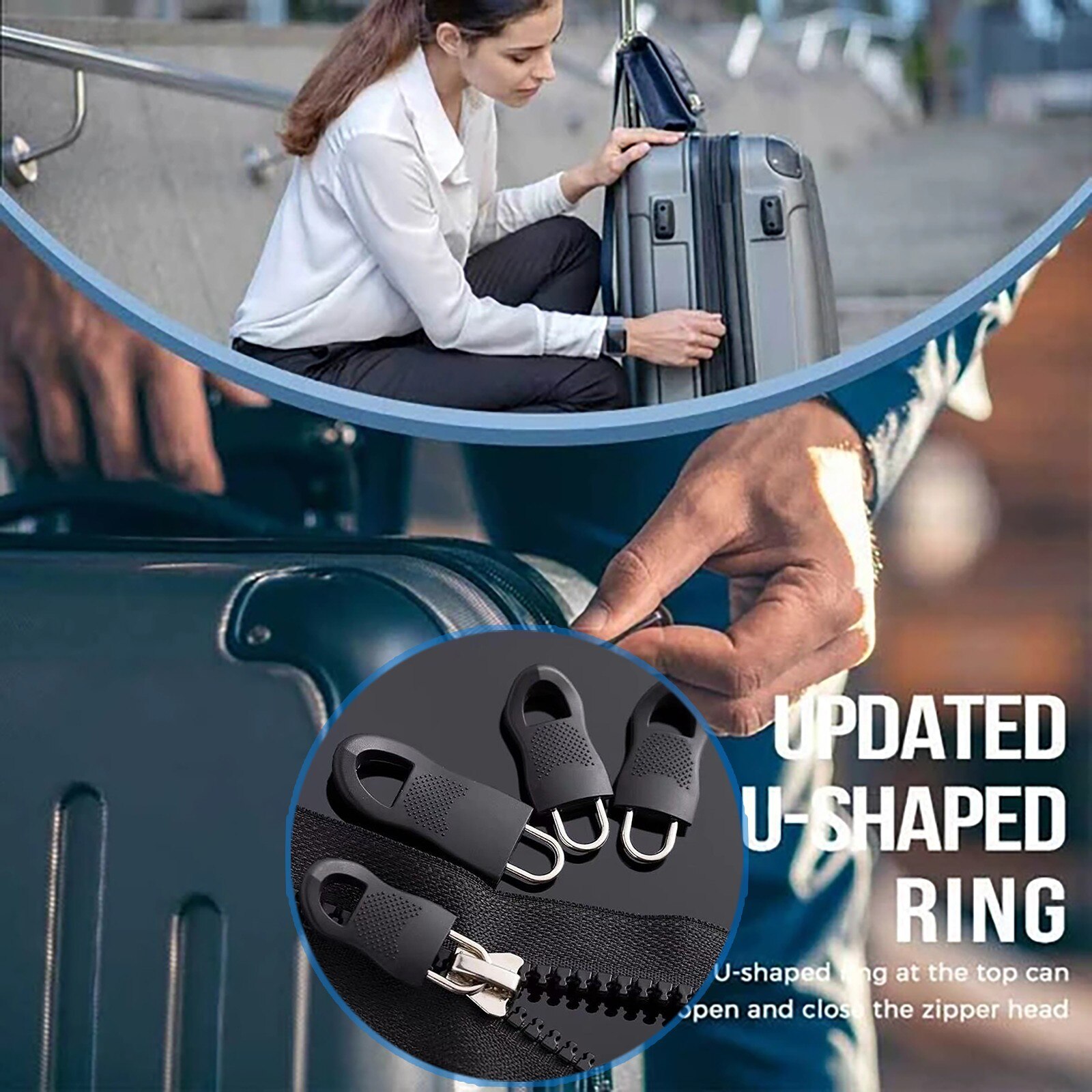 1/2pc detachable zipper puller suit clothing jacket coat zipper durable suitcase sportswear backpack plastic zipper молния