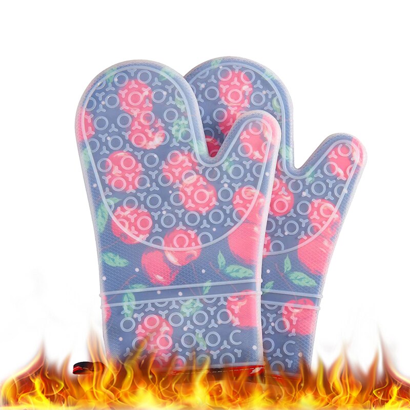 Høj temperatur isolering grill mikrobølgeovn handsker anti-skoldning bagning handsker tyk skridsikker bbq handske til unisex 1 stk