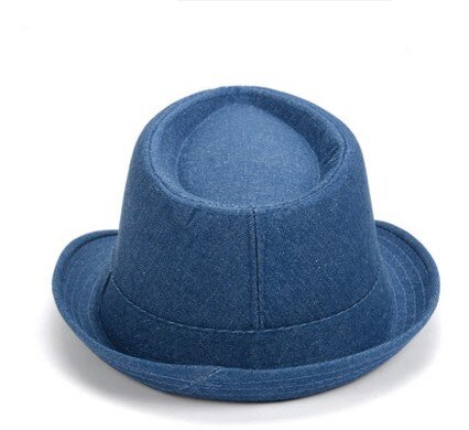 Klassische Denim oben Fedora Hütte Für Männer Steampunk Formale Gentleman Dickens Kostüm Hüte draussen Geizig Krempe Kappen